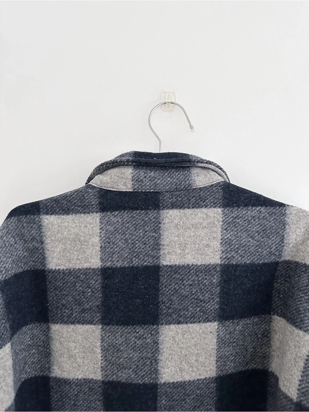 Banana Republic Heritage Shirt Jacket Large Blue Gray Buffalo Plaid Shacket